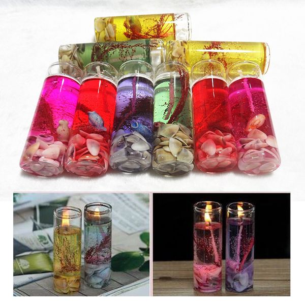 

creative colorful sea shells jelly environment crystal wax transparent glass candle diy decorate birthday celebration wedding banquet