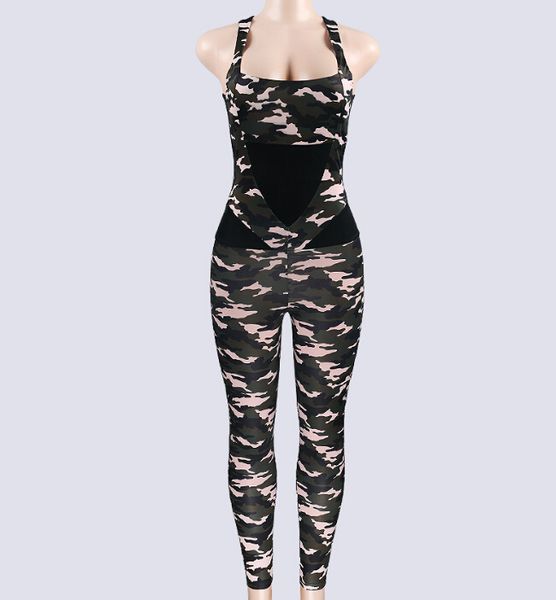 

sports jumpsuits woman sportswear fitness sport suit tracksuit women camouflage yoga set workout clothes gym clothing, White;red