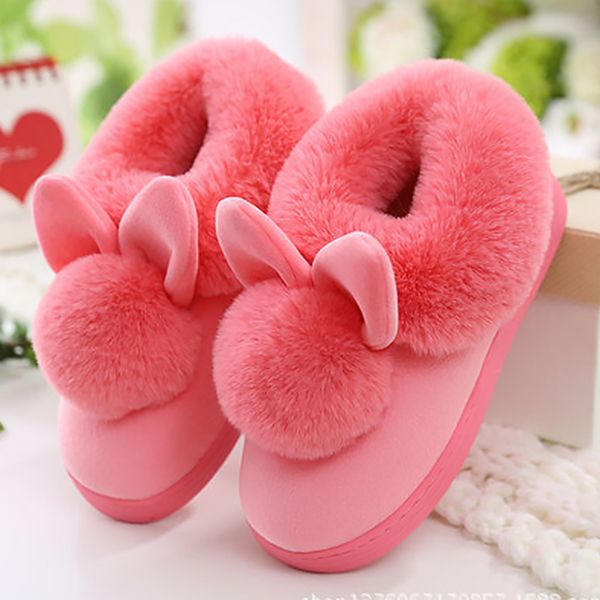 

ladies lovely cute home slippers 2017 new arrival soft basic female slippers winter warm shoes women plus size 36-41, Black
