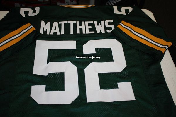 

retro #52 clay matthews custom mitchell & ness jersey gerrn stitching men's football jerseys running, Black;blue
