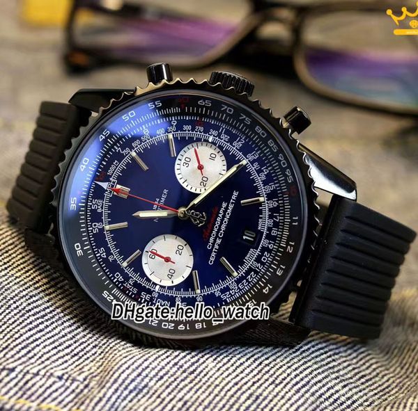 

новый navitimer 01 черный циферблат mb0128an | be51 miyota кварцевый хронограф мужские часы черный pvd стальной корпус с резиновым ремешком, Slivery;brown