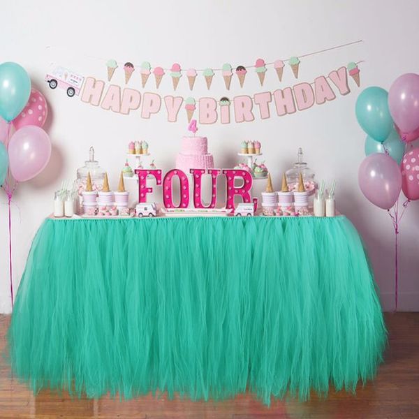 

new design wedding party tulle tutu table skirt birthday baby shower wedding table decorations diy craft supplies sale