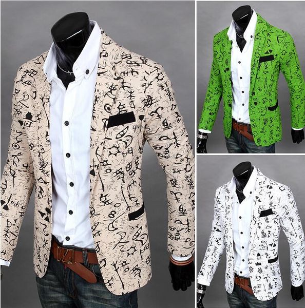 

2018 новый случайный цветочные печатных blazer мужчины Slim Fit куртка мужчины сплошной cu