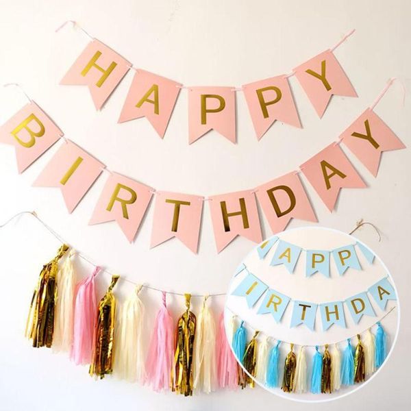 

happy birthday banner paper bunting garland birthday party decoration pbooth party supplies f4