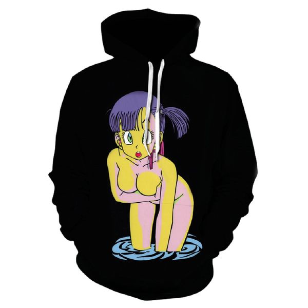 

fizla z cartoon bulma 3d print sweatshirt hoodies jumper animated sweats women men black fashion hoodie