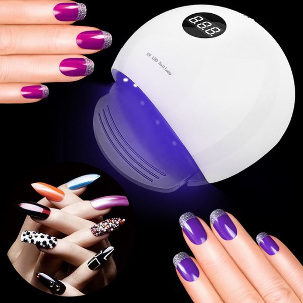 

36w uv led lamp auto sensor nail dryer gel polish curing with bottom 10s/30s/60s/120s timer lcd display low heat 365+405nm 30led