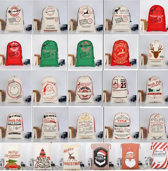

christmas large canvas gift bag monogrammable storage bags santa reindeers drawstring candy bag christmas supplies fhh7-1291