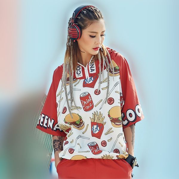 

just.be.never korean style clothing women kawaii harajuku sweatshirts for girsl red fashionable hooded pullovers hoodies, Black
