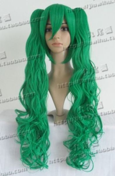 

jade green curly cosplay wig, Black