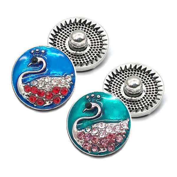 

wholesale w362 swan 3d 18mm 20mm metal snap button for bracelet necklace interchangeable jewelry women accessorie findings