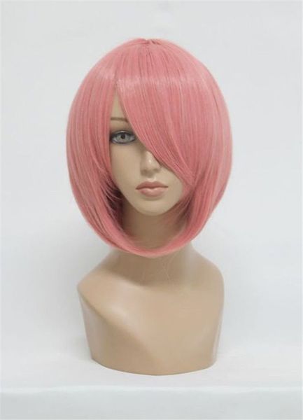 

cosplay costume wigs vocaloid luka jbf pink short straight party hair, Black;brown