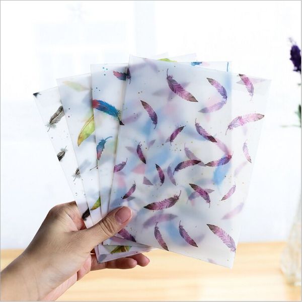 

8pcs/pack colorful feathers swatch parchment paper envelope postcard p stroage greeting card invitation gift letter envelope