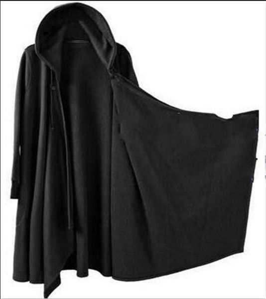 

mens punk gothic long cloak cape coat loose casual black trench outwear g19, Tan;black