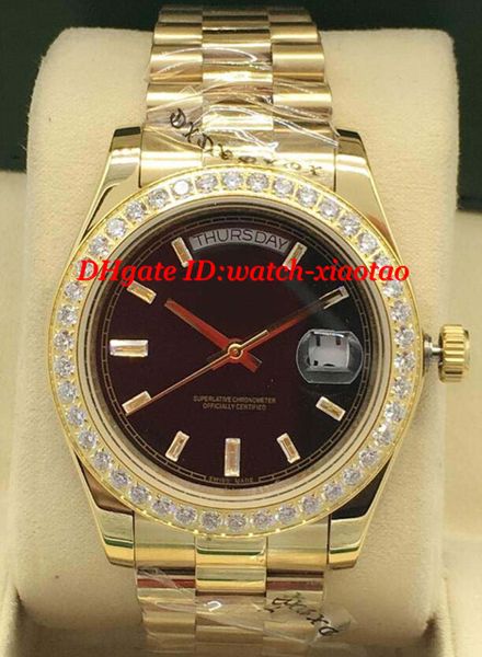 

Роскошные часы 5 стиль Diamond безель мужские 228238 18 к желтое золото Diamond Dial 41 мм автома
