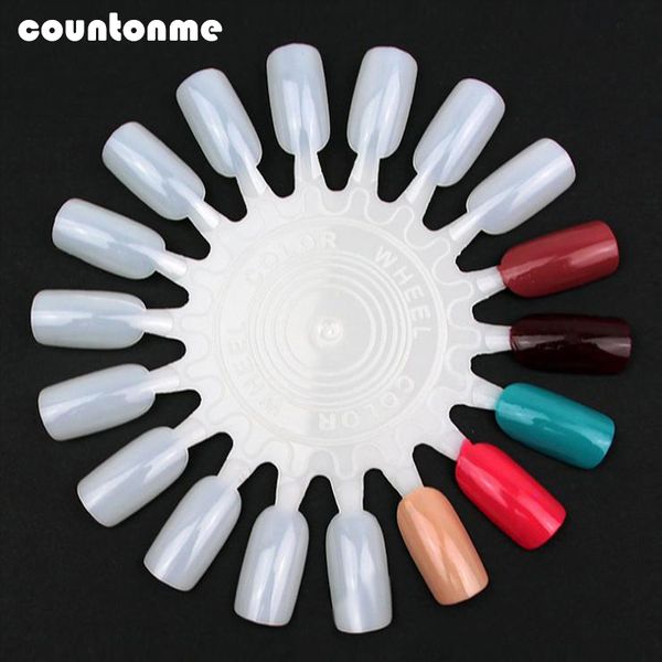

5pcs/set false nail art tips nature /clear color display practice wheel chart uv gel varnish round board acrylic manicure nail, Red;gold