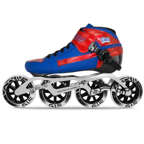 

100% original bont pursuit 2pt speed inline skates heatmoldable carbon fiber boot 195mm 6061 frame 4*90/100/110mm wheels patines