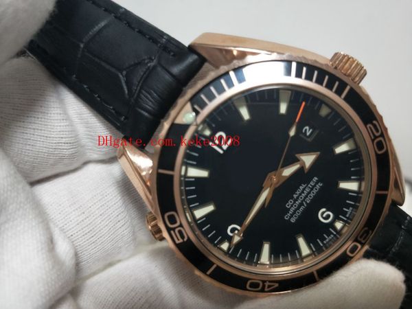 

luxury watch 215.63.46.22.01.001 43mm 18k rose gold ceramic bezel leather bands strap automatic mechanical mens watch watches, Slivery;brown