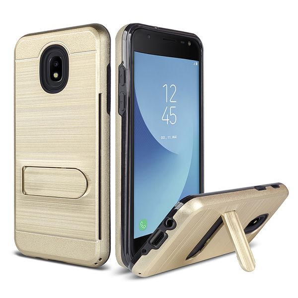 Samsung Galaxy için J2 çekirdek Alcatel 1X Evolve Arka Kapak fırçalanmış Silikon Kart Yuvası Zırh kickstand durumda Oppbag ile
