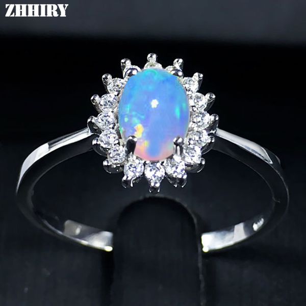 

zhhiry for woman genuine natural fire opal ring 925 sterling silver rings color gemstone fine jewelry d1892903, Slivery;golden