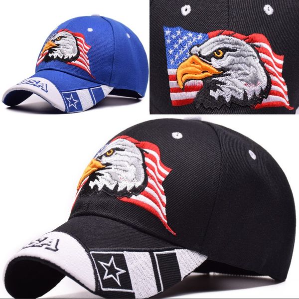 

2colors cotton soft fashion eagle logo snapback hats for summer sun hat great souvenir caps for usa, Blue;gray