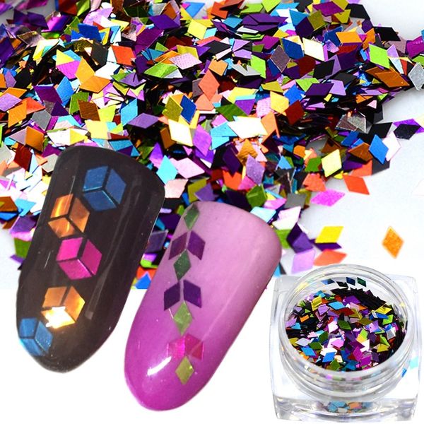

1 box colorful 3d nail art glitter slice sequin paillette manicure flakes nail art 3d sticker tips, Silver;gold