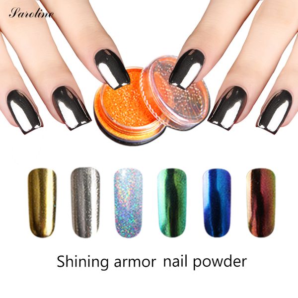 

saroline magic mirror powder for nail polish accesories art chrome effect mirror powder gold silver pigment nail glitter, Silver;gold