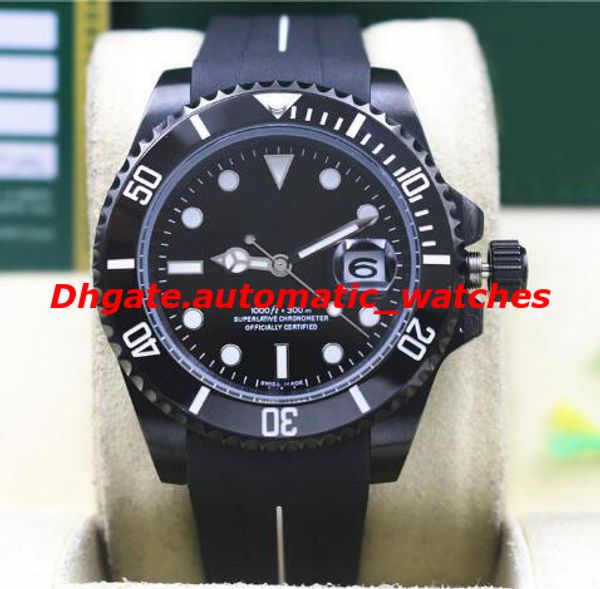 

3 style luxury wristwatch rubber bracelet pvd coating ceramic bezel 116610ln 40mm mechanical men watches new arrival, Slivery;brown