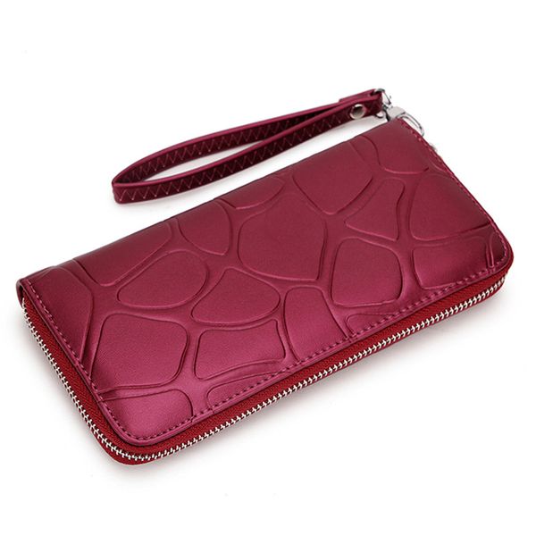 

2018 fashion women wallet paint leather women purse casual phone wallet case phone pocket carteira femme pouch, Red;black