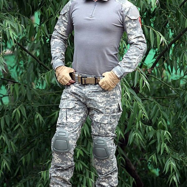 

tactical highlander camouflage uniform clothes shirt + cargo pants knee pads, Camo
