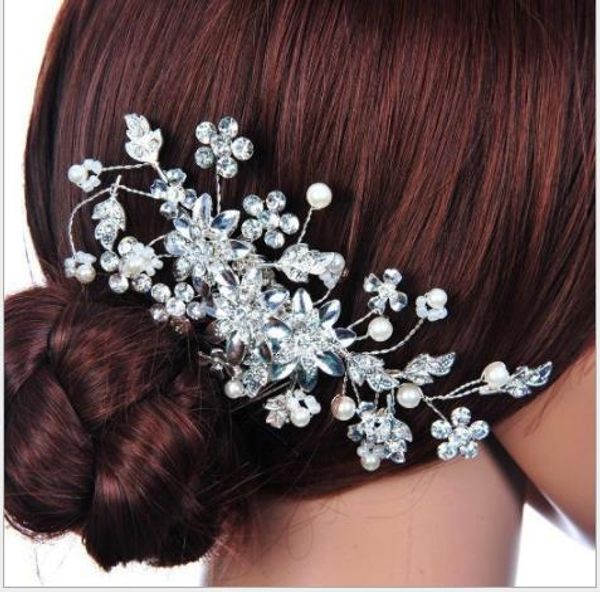 

european classic drill, comb, hand-made pearl comb, bridal pearl headwear, wedding accessories, Slivery;golden