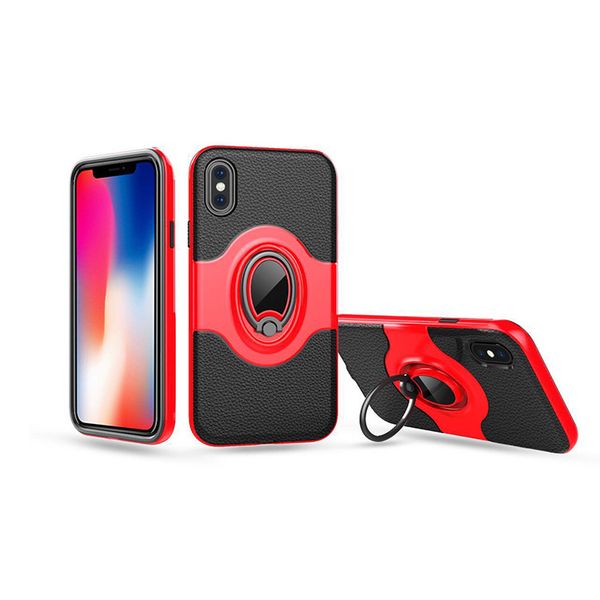 

2018 fast shipping litchi grain tpu+pc hybrid case for iphone 8 armor case shockproof armor case for samsung s9 bag shell