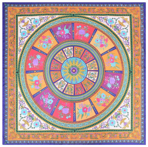 

neckerchief fashion silk scarf hijab square flower shawl disc large twill wrap female printing scarves women new foulard 130*130cm fddwe, White;black