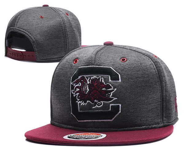 

New cap outh carolina gamecock 2018 college football napback hat cap gray color team hat mix match order all cap in tock whole ale