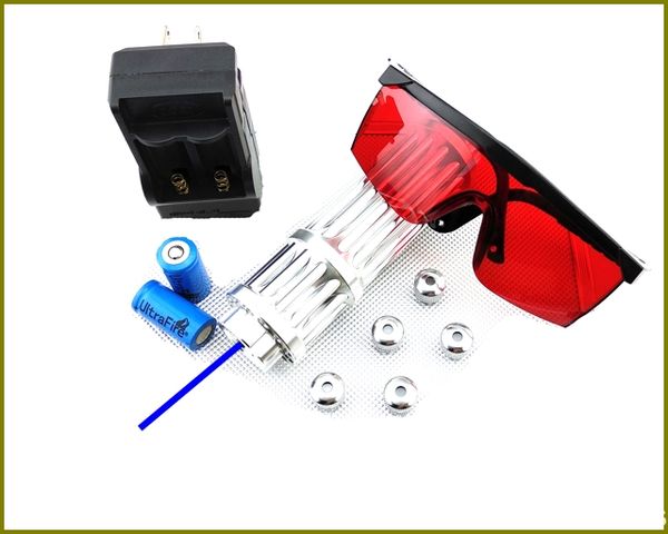 

bx3 450nm регулируемый фокус синий лазерный указатель с батареями chargergoggles