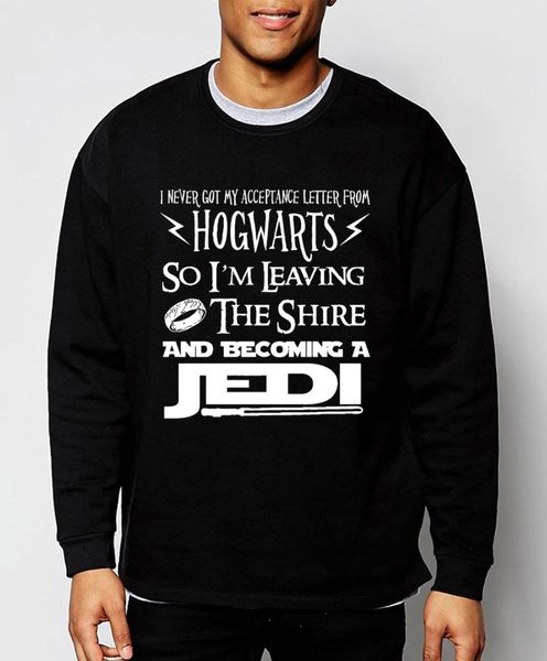

hogwarts become a jedi 2018 spring winter fashion men sweatshirt hoodies hip hop brand-clothing movie fans tracksuit, Black