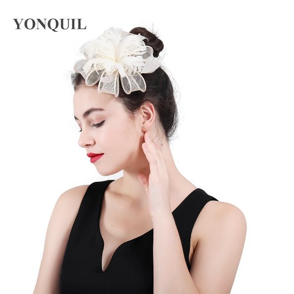 2018 New Sinamay Church Fascinators Hat Fancy Feather Sinamay
