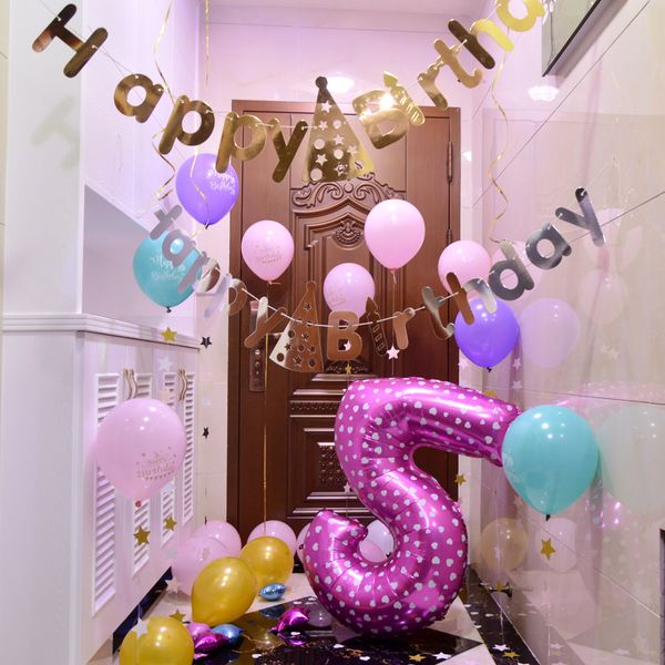Digital Balloons Birthday Hundred Days Wedding Digital Decoration Balloons Floating Air Ball Festival Celebration Balloons Birthday Party Things