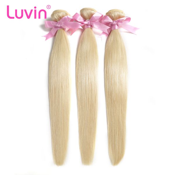 

luvin brazilian remy straight hair 1pc 613 blonde hair bundles 100% human hair weave bundles ing, Black;brown