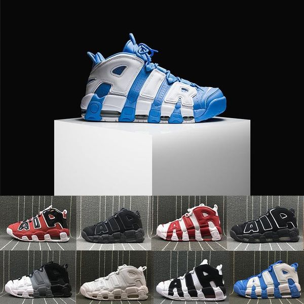 

(With box)New 96 QS Olympic Varsity Maroon Mens Basketball Shoes for 3M Scottie Pippen Uptempo Chicago Sports Sneakers 8-13