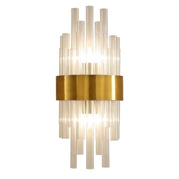 

Nordic wall lamp cry tal k9 wall light conce gold color foyer living bedroom bed ide wall lamp light conce luxury 2 x e14 lamp