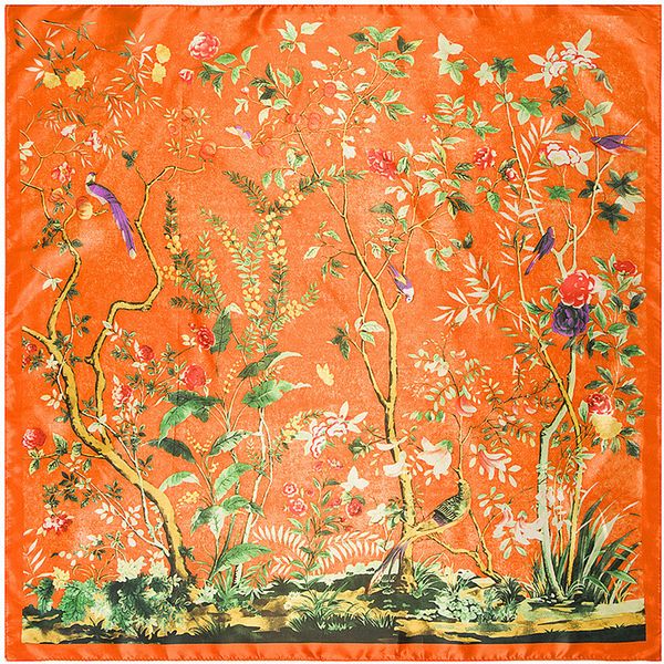 

handmade design foulard cheveux print silk large scarf square ladies blue joker echarpe bandana femme tree neck women scarfs for animal giue, White;black