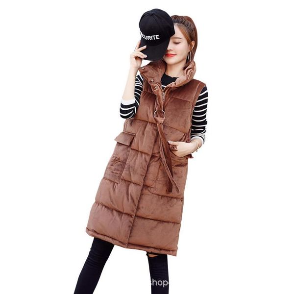

2018 winter fashion new cotton coat vest female gold velvet vest korean version down cotton padded sleeveless outwear l1096, Black;white
