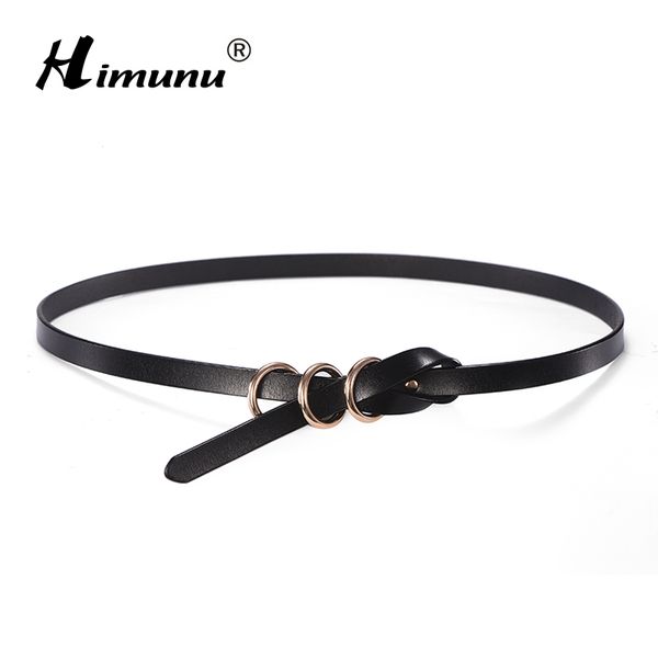 

himunu] новые галстук узел ремни из натуральной кожи для женщин коровьей тонкий cinturon mujer мода стиль 6 цветов cintura донна, Black;brown