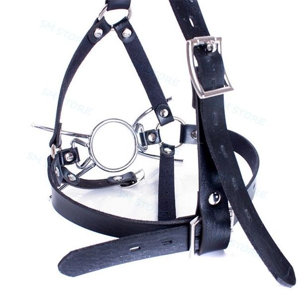 O-ring Bondage in acciaio inossidabile Spider Bocca aperta Anello Gag Head Harness # T89.