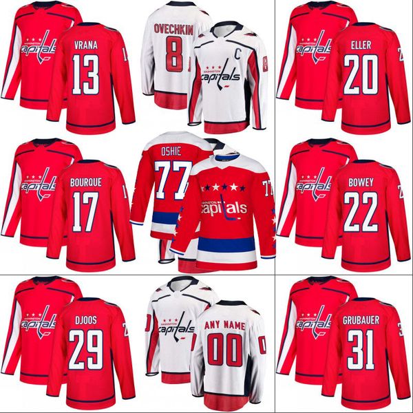 

Washington Capitals Jersey 13 Jakub Vrana 22 Madison Bowey 29 Christian Djoos 31 Philipp Grubauer 33 Parker Milner Hockey Jerseys S-XXXL