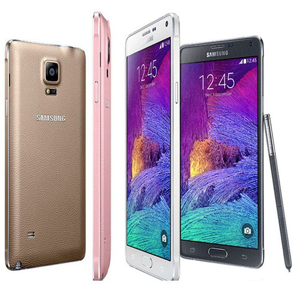 

Refurbished Original Samsung Galaxy Note 4 N910F N910A N910V N910T N910P 5.7 inch Quad Core 3GB RAM 32GB ROM 16MP LTE 4G Phone DHL 10pcs