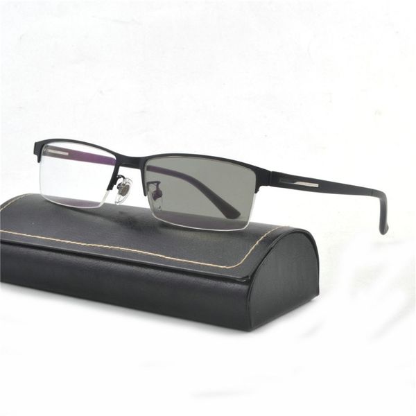 

brand design 2018 new product transition sun pchromic prescription glasses fashion half frame men's sunglasses with box nx, Silver