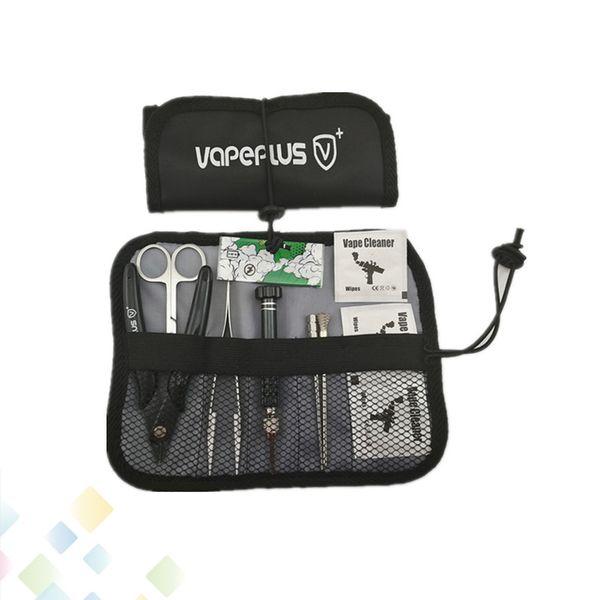 

Vapeplus Tool Kit Bags E Cigarette Accessories Roll Pouch For DIY Ecig RDA RTA Atomizers Ceramic Tweezer Plier Wraps DHL Free