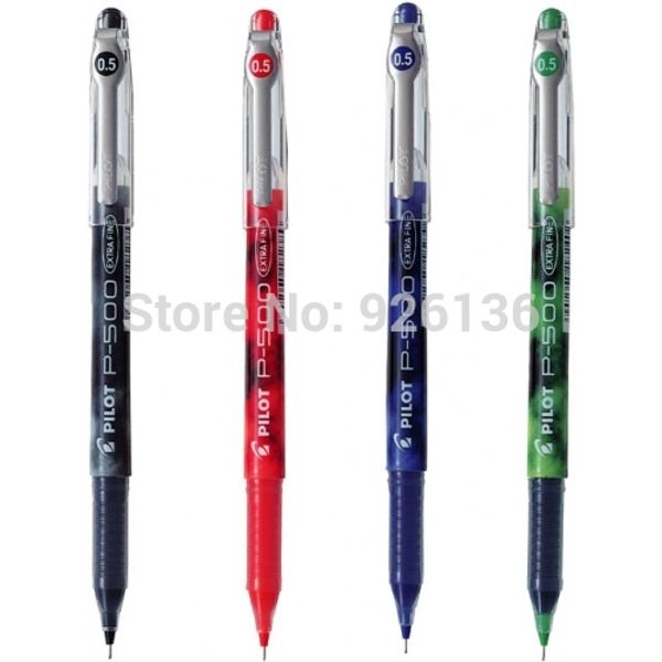 

pilot p-500 precise gel ink rolling ball pens 0.5 mm extra fine point red black blue green 4 colors assorted pen set