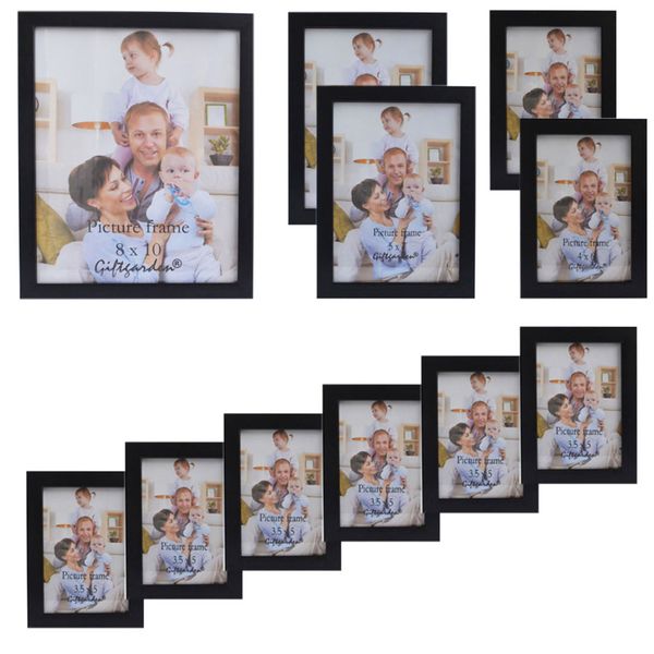 

giftgarden wood p frame black picture frames for living room frames for picture and posters, set of 11 pvc covering front